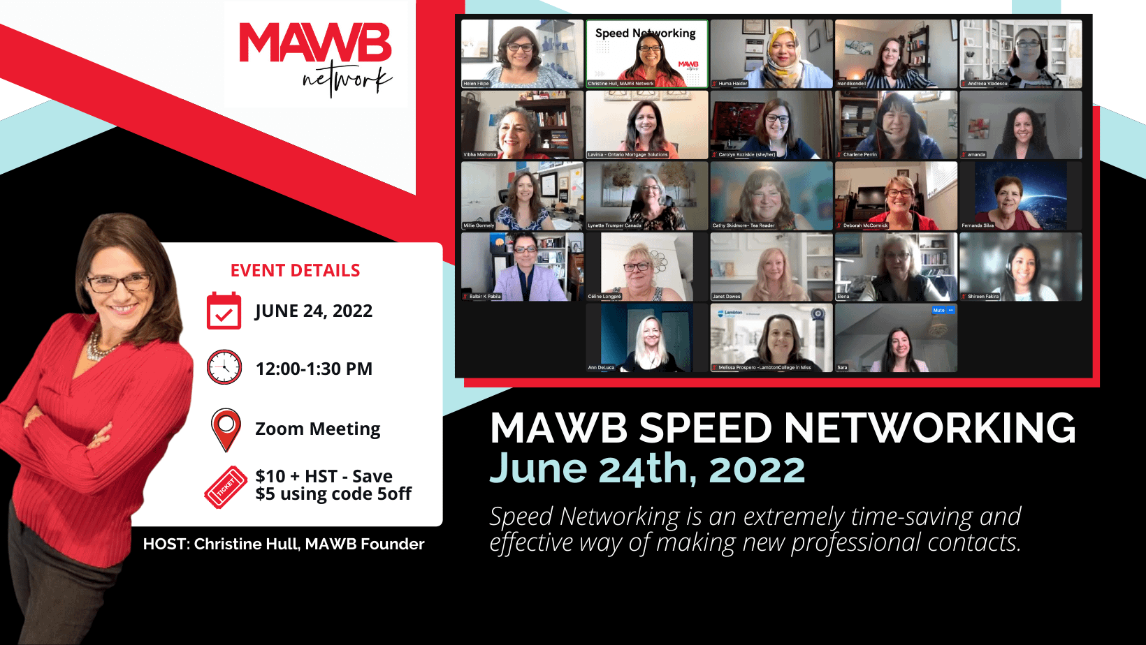 MAWB Speed Networking Event for Business Women- June 24th