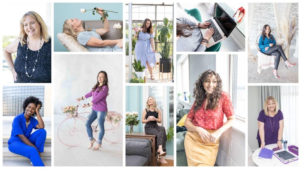 Female entrepreneurs posing for brand photoshoots