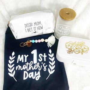 Mother's Day Gift Box in black, white, and gold