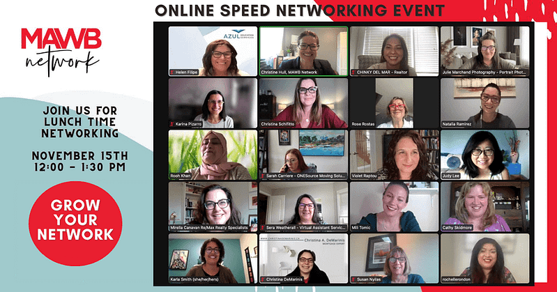 MAWB Event - online speed networking event - November 15th