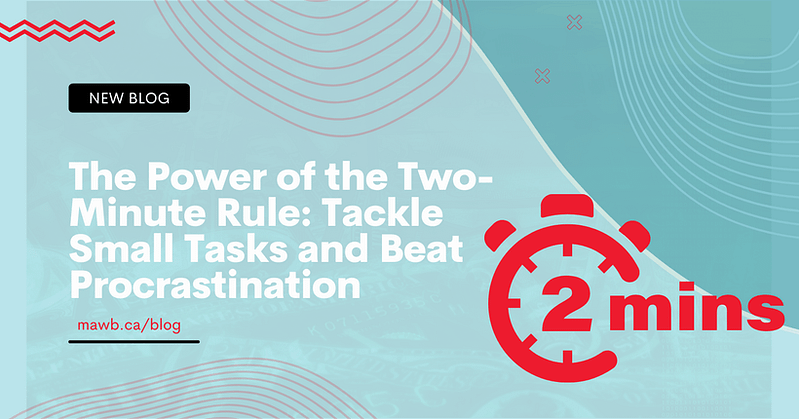 stop watch showing 2 minutes with the title - The Power of the Two-Minute Rule: Tackle Small Tasks and Beat Procrastination